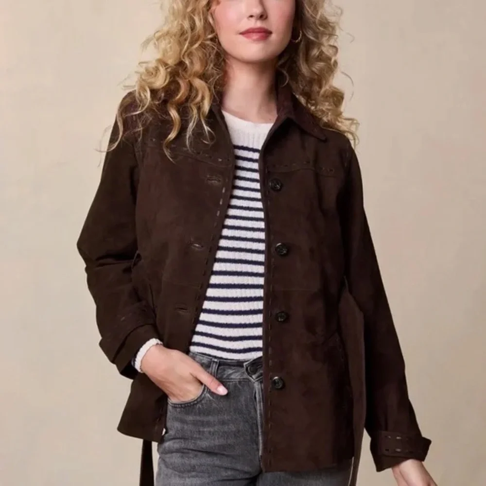 Rouje Dark Brown Leather Jacket - Picture 2 of 3